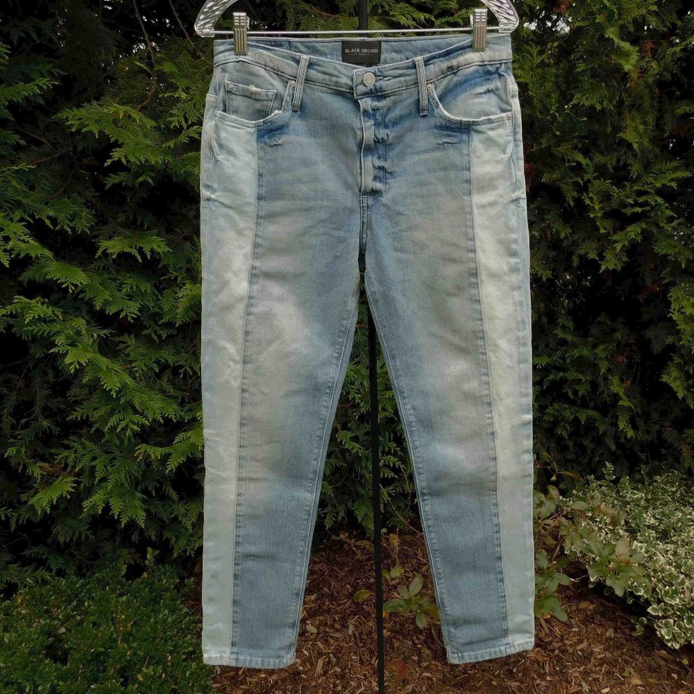 Black Orchid Two-Tone Vintage Rehab Harper Skinny Boyfriend Jeans NWT